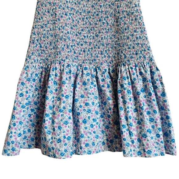 LOVESHACKFANCY LUPPA SMOCKED FLORAL MINI DRESS SIZE MEDIUM - Picture 9 of 15